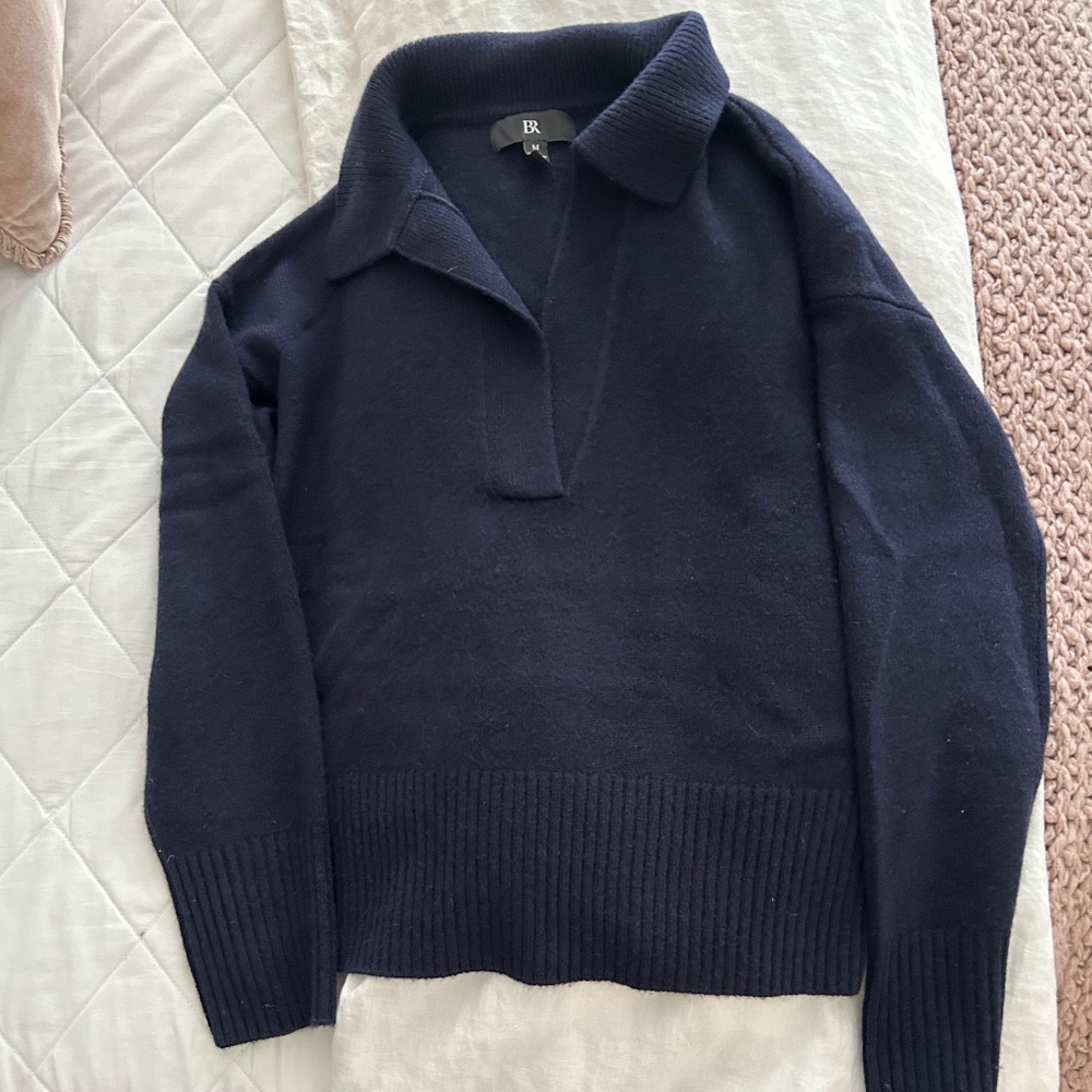 Banana Republic navy polo cashmere sweater M